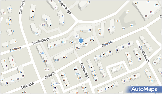 Gorzów Wielkopolski, Dekerta Jana, 87B, mapa Gorzów Wielkopolski