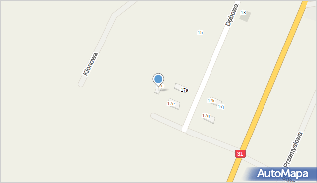 Górzyca, Dębowa, 17d, mapa Górzyca