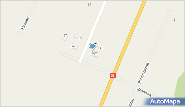 Górzyca, Dębowa, 17g, mapa Górzyca