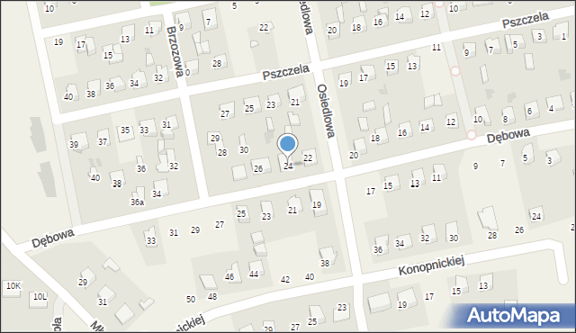 Gozdowo, Dębowa, 24, mapa Gozdowo