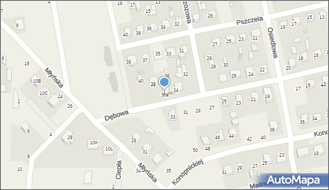 Gozdowo, Dębowa, 36a, mapa Gozdowo