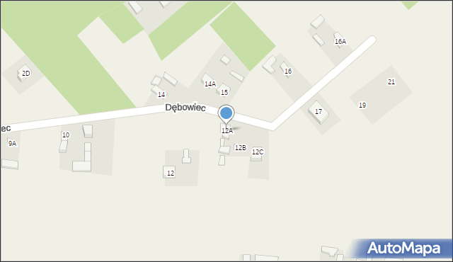 Grabowiec, Dębowiec, 12A, mapa Grabowiec