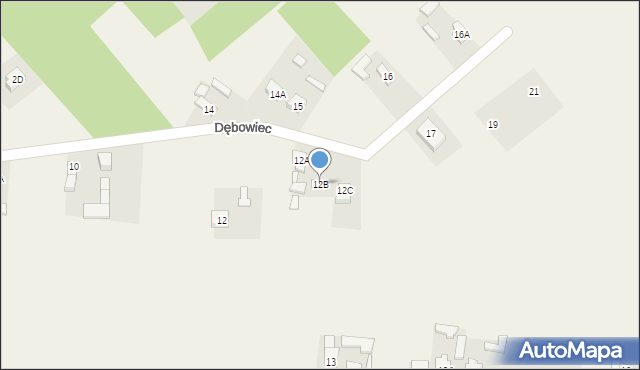 Grabowiec, Dębowiec, 12B, mapa Grabowiec