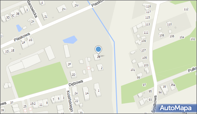 Grodzisk Mazowiecki, Dębowa, 2B, mapa Grodzisk Mazowiecki