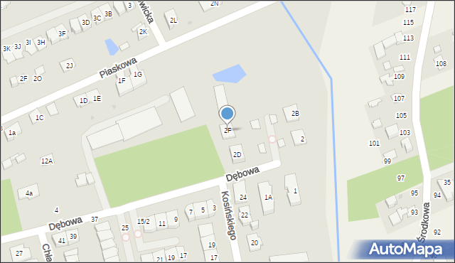 Grodzisk Mazowiecki, Dębowa, 2F, mapa Grodzisk Mazowiecki