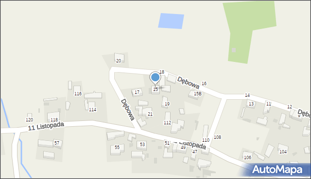 Gromadka, Dębowa, 15, mapa Gromadka