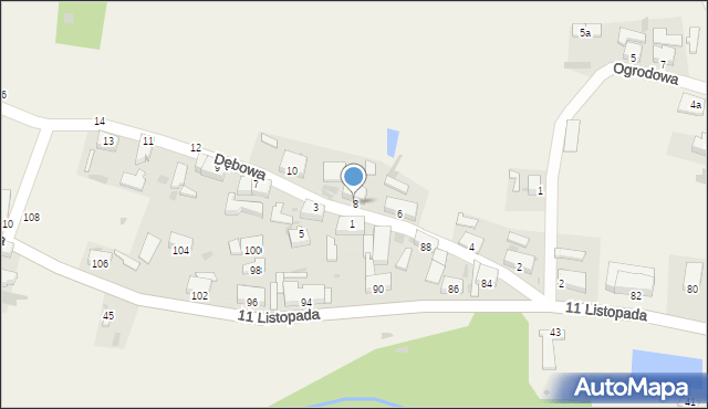 Gromadka, Dębowa, 8, mapa Gromadka