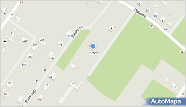 Grudziądz, Dębowa, 47e, mapa Grudziądza
