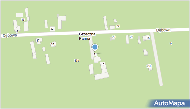 Grzeczna Panna, Dębowa, 31, mapa Grzeczna Panna