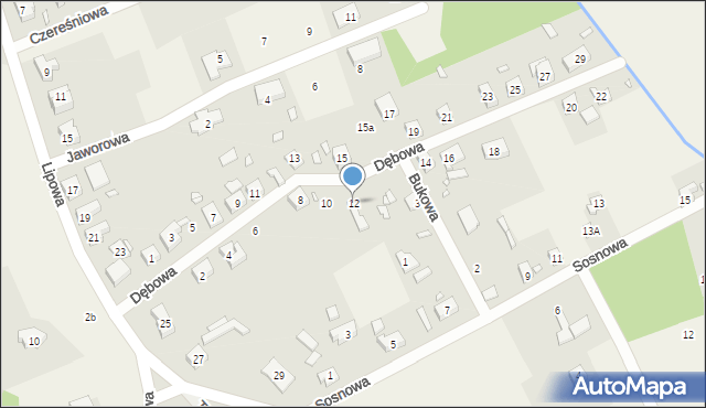 Grzędzice, Dębowa, 12, mapa Grzędzice