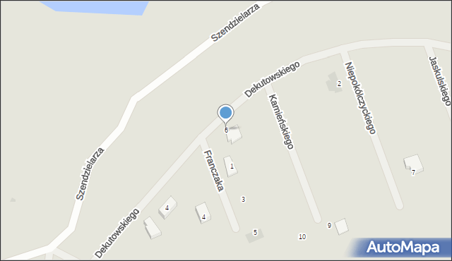Iława, Dekutowskiego Hieronima, mjr., 6, mapa Iława