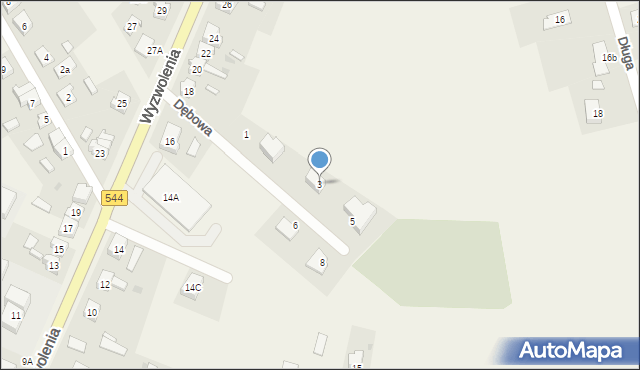 Iłowo-Osada, Dębowa, 3, mapa Iłowo-Osada