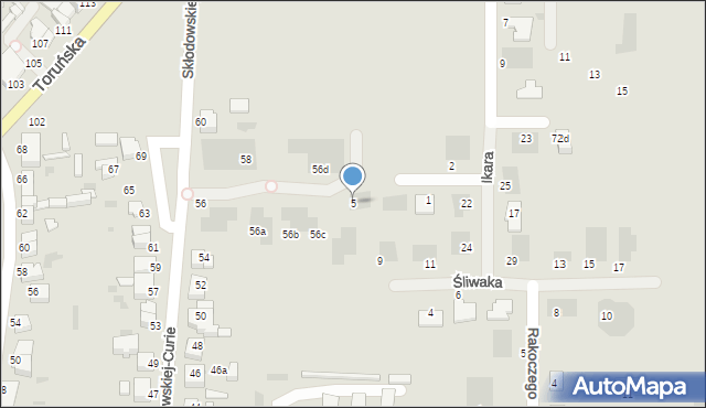 Inowrocław, Dedala, 5, mapa Inowrocławia