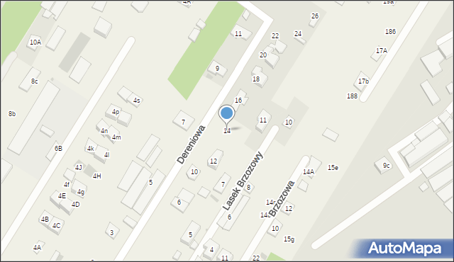 Jabłonna, Dereniowa, 14, mapa Jabłonna