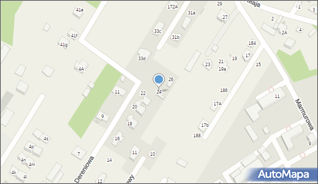 Jabłonna, Dereniowa, 24, mapa Jabłonna