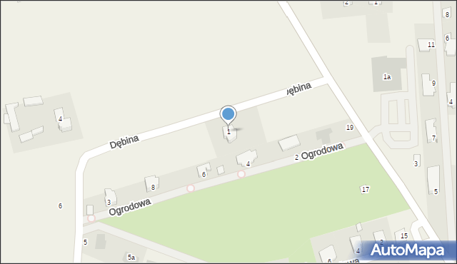 Jakubowice Konińskie, Dębina, 1, mapa Jakubowice Konińskie