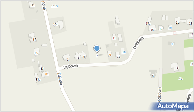 Janiszew, Dębowa, 7, mapa Janiszew