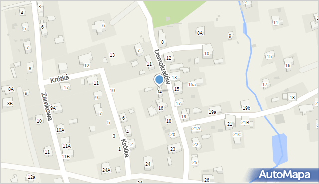 Janowice Wielkie, Demokratów, 14, mapa Janowice Wielkie