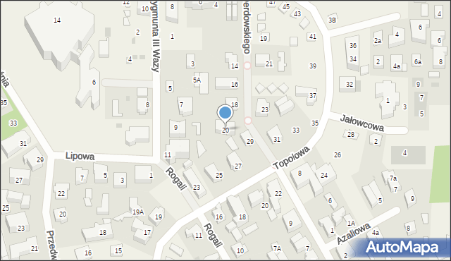 Jastrzębia Góra, Derdowskiego, 20, mapa Jastrzębia Góra