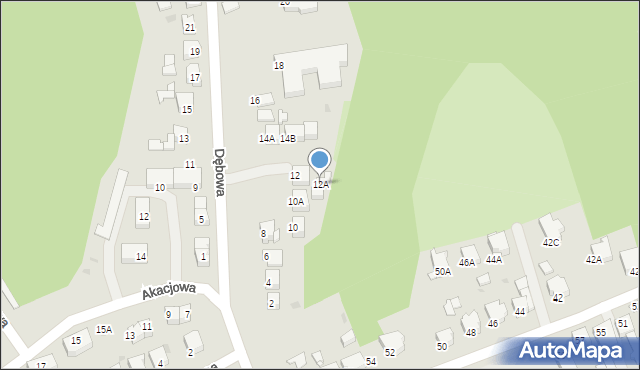 Jastrzębie-Zdrój, Dębowa, 12A, mapa Jastrzębie-Zdrój