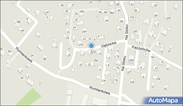 Jaworzno, Dębnicka, 13, mapa Jaworzno