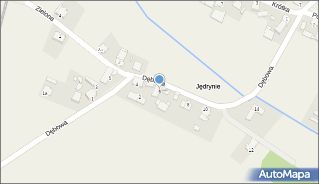 Jędrynie, Dębowa, 6, mapa Jędrynie