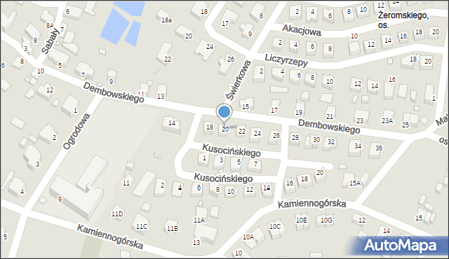 Jelenia Góra, Dembowskiego Edwarda, 20, mapa Jelenia Góra