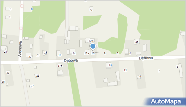 Jerzyska, Dębowa, 10, mapa Jerzyska
