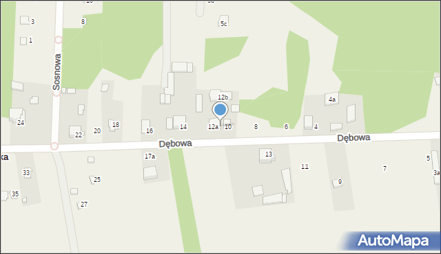 Jerzyska, Dębowa, 12, mapa Jerzyska