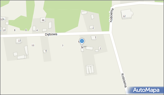 Jerzyska, Dębowa, 3a, mapa Jerzyska