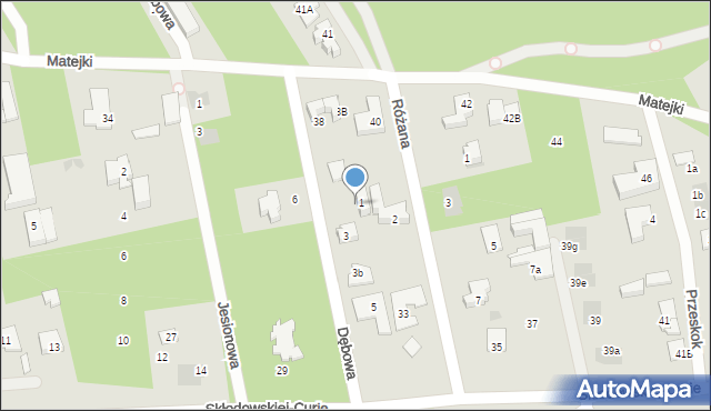 Józefów, Dębowa, 3a, mapa Józefów