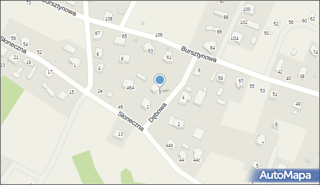 Junoszyno, Dębowa, 3, mapa Junoszyno