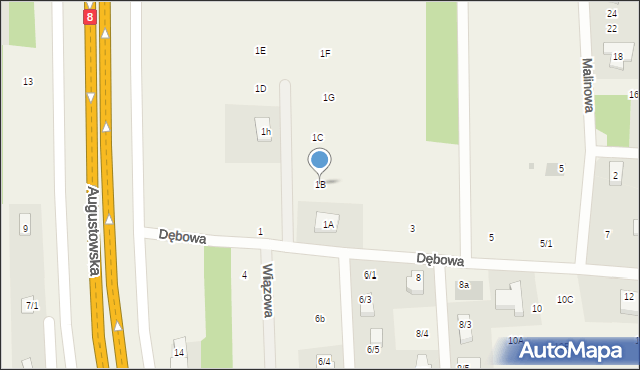 Jurowce, Dębowa, 1B, mapa Jurowce