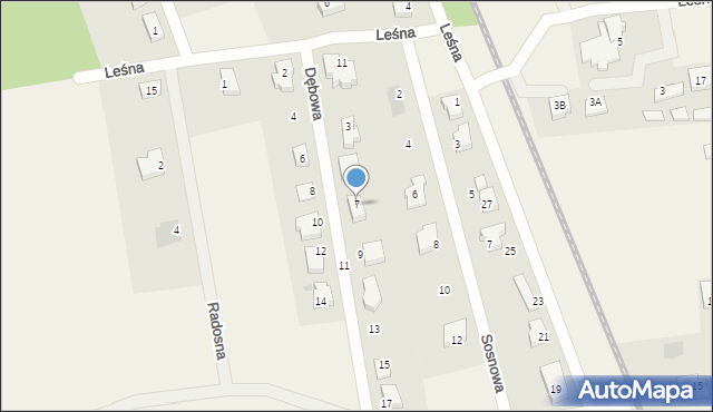 Juszkowo, Dębowa, 7, mapa Juszkowo