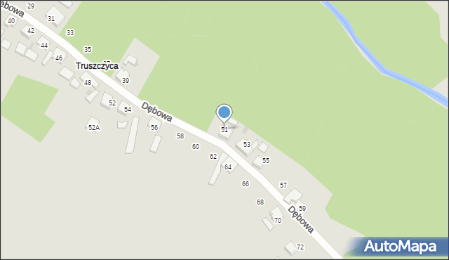 Kalety, Dębowa, 51, mapa Kalety