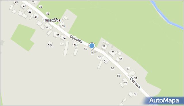 Kalety, Dębowa, 60, mapa Kalety
