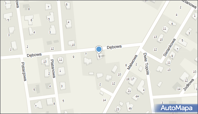 Kalinówka, Dębowa, 5, mapa Kalinówka