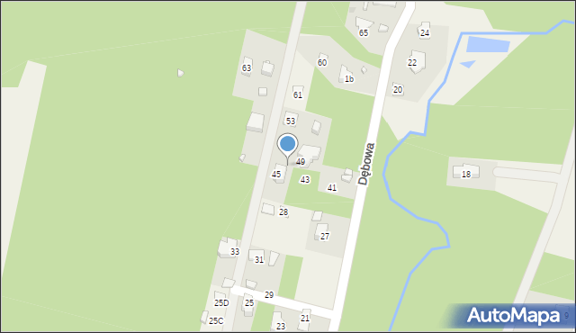 Kaniów, Dębowa, 47, mapa Kaniów