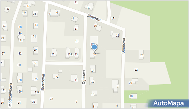 Kąpino, Dębowa, 16, mapa Kąpino