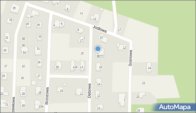 Kąpino, Dębowa, 18, mapa Kąpino