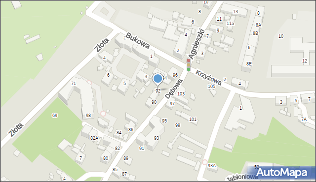 Katowice, Dębowa, 92, mapa Katowic