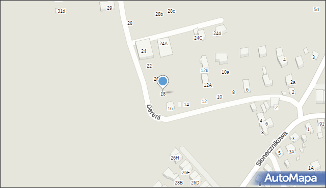 Katowice, Dereni, 18, mapa Katowic