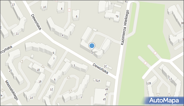 Kielce, Dewońska, 2, mapa Kielc