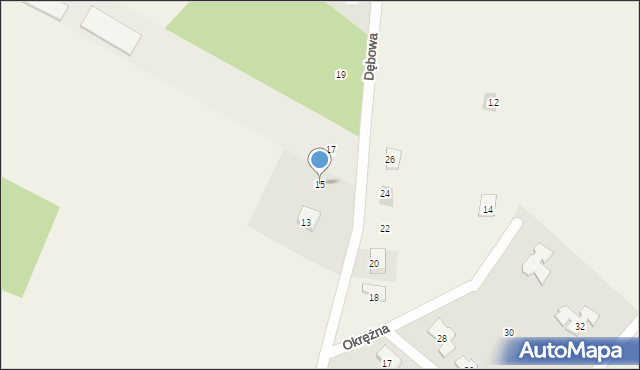 Klawkowo, Dębowa, 15, mapa Klawkowo
