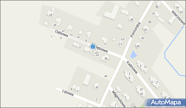 Kleszczewko, Dębowa, 1B, mapa Kleszczewko