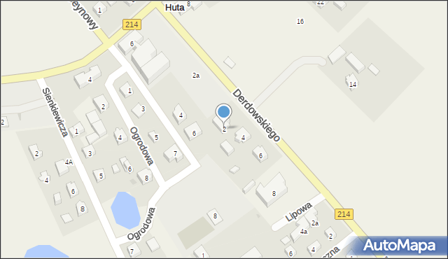 Klukowa Huta, Derdowskiego Hieronima, 2, mapa Klukowa Huta