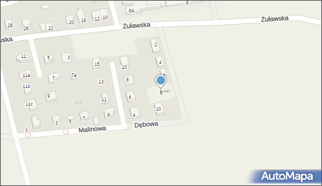 Kmiecin, Dębowa, 8, mapa Kmiecin