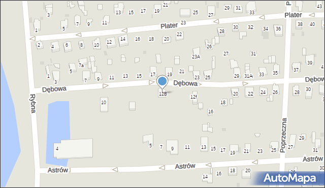 Knurów, Dębowa, 12B, mapa Knurów