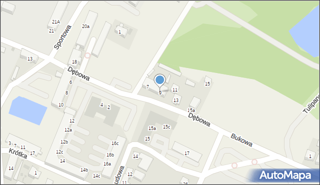 Kobierzyce, Dębowa, 9, mapa Kobierzyce