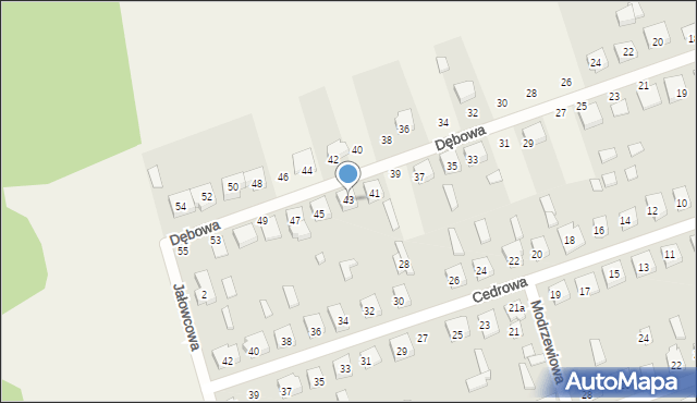Kobylec, Dębowa, 43, mapa Kobylec